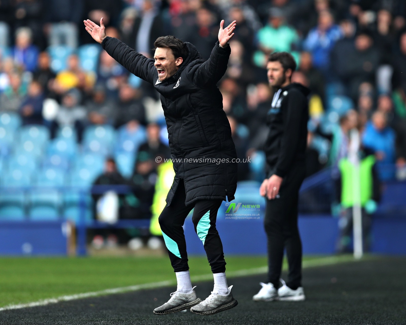 Danny RÃ¶hl Manager of Sheffield Wednesday exclaims during the Sky Bet Championship match Sheffield Wednesday vs Middlesbrough at Hillsborough, Sheffield, United Kingdom, 21st April 2025

(Photo by Sam Eaden/News Images)