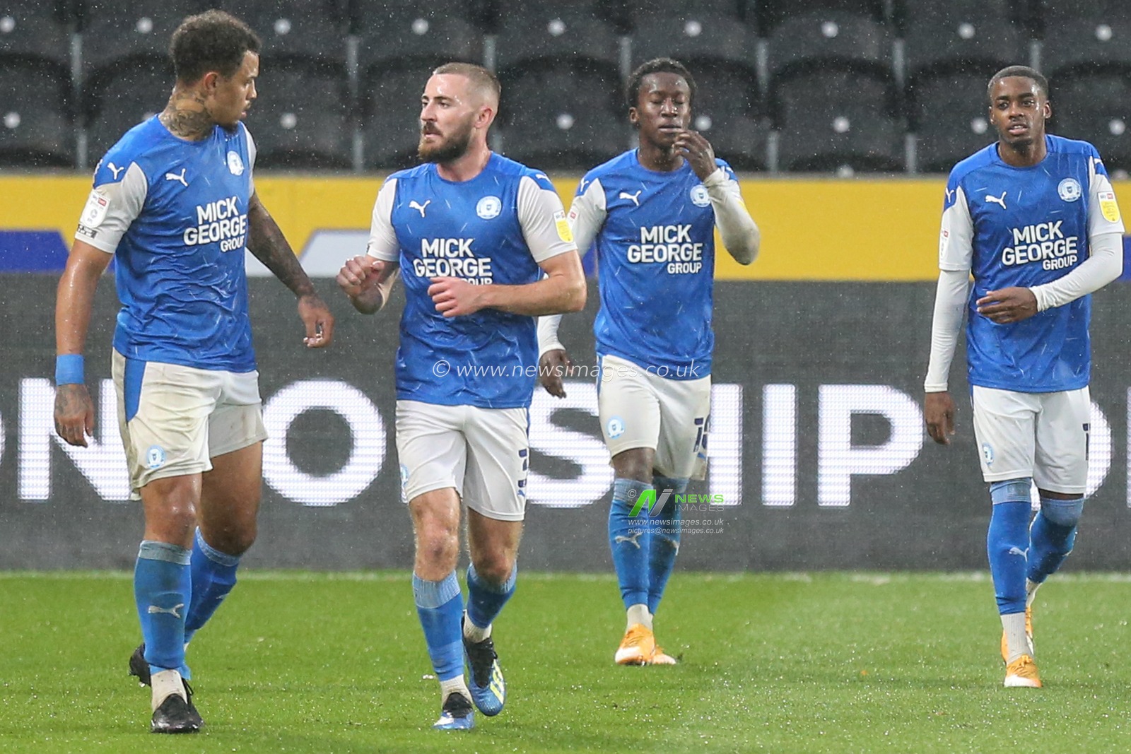 CELEBRATION Siriki Dembele (10) of Peterborough United celebrates his goal to make it 2-1