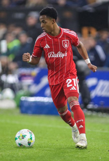 Omari Hutchinson of Nottingham Forest during the Carabao Cup 3rd Round Swansea City vs Nottingham Forest at Swansea.com Stadium, Swansea, United Kingdom, 17th September 2025

(Photo by Andrew Lewis/News Images)
