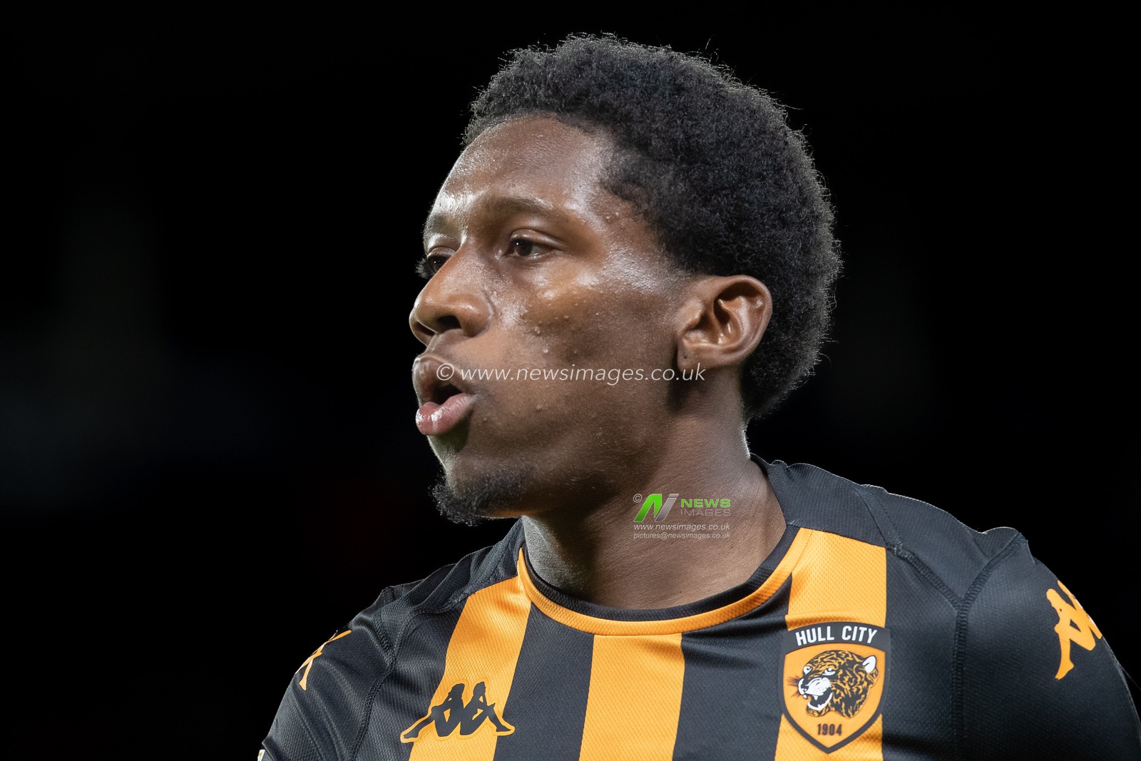 Jaden Philogene-Bidace #23 of Hull City during the Sky Bet Championship match Hull City vs Leeds United at MKM Stadium, Hull, United Kingdom, 20th September 2023

(Photo by James Heaton/News Images)