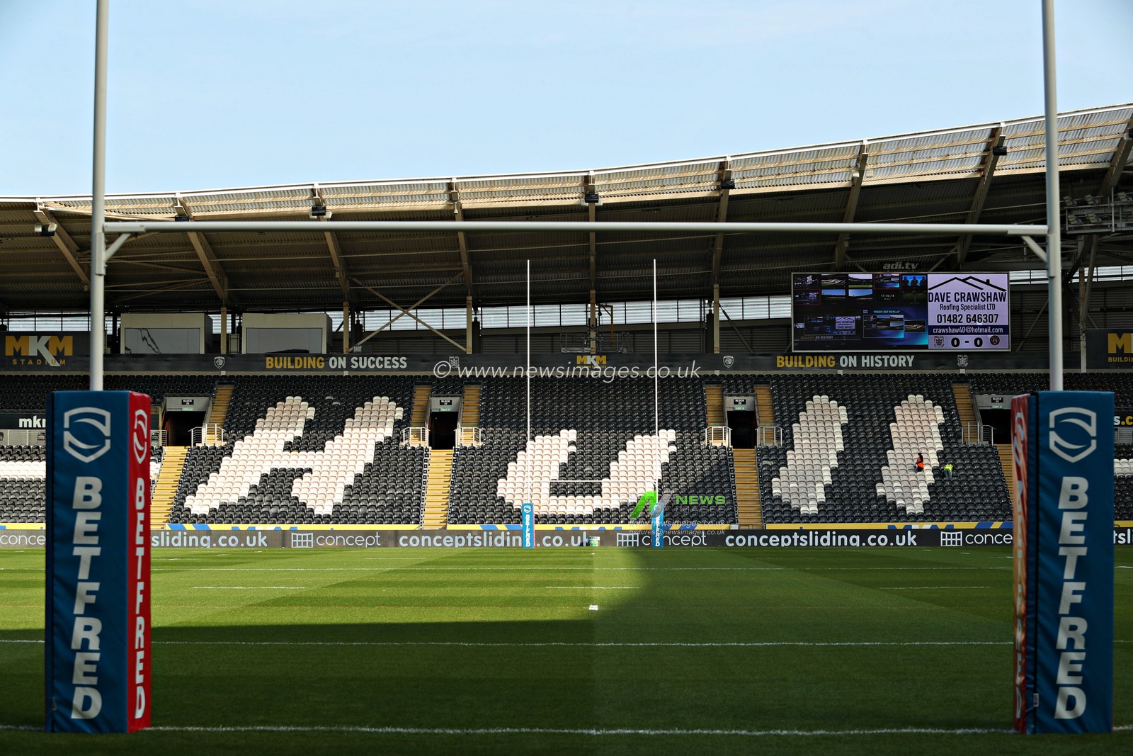 A general view of the MKM Stadium before the Betfred Super League Round 14 Hull FC vs Castleford Tigers at MKM Stadium, Hull, United Kingdom, 13th June 2025

(Photo by Sam Eaden/News Images)