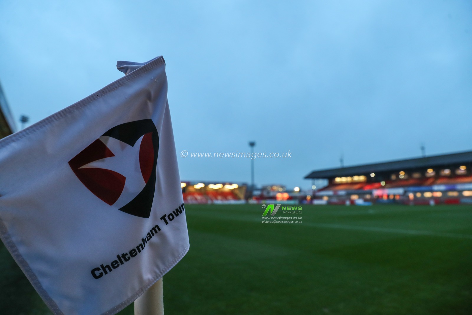 A general view inside of The Completely-Suzuki Stadium, home of Cheltenham Town ahead of the Sky Bet League 1 match Cheltenham Town vs Blackpool at The Completely-Suzuki Stadium, Cheltenham, United Kingdom, 13th February 2024

(Photo by Gareth Evans/News Images)