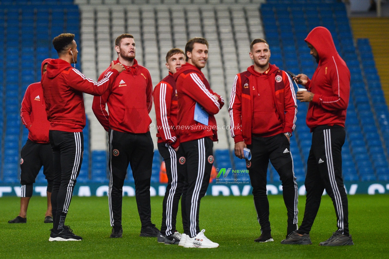 29th December 2019, Etihad Stadium, Manchester, England; Premier League, Manchester City v Sheffield United : Sheffield United Players inspect the pitch before the game

Credit: Richard Long/News Images