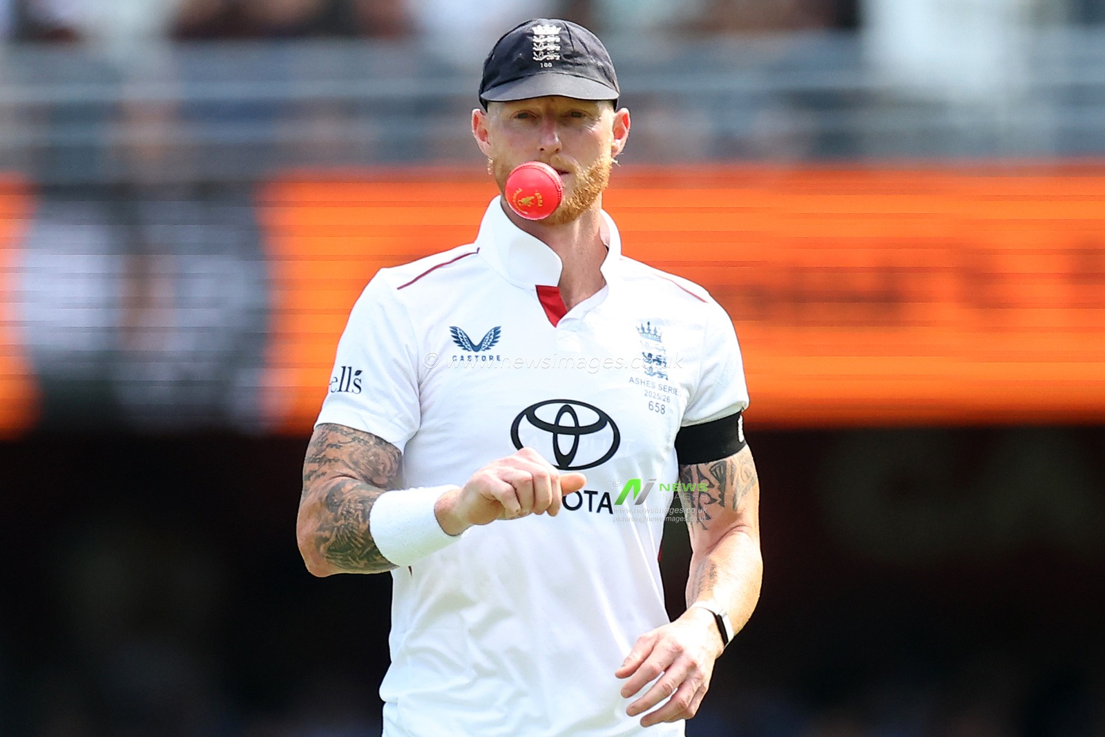 Ben Stokes of England  looks on during the NRMA Insurance Ashes Second Test Day 2 Australia vs England at The Gabba, Brisbane Cricket Ground, Brisbane, Australia, 5th December 2025

(Photo by Pat Hoelscher/News Images)

*** GER AUT SUI OUT ***