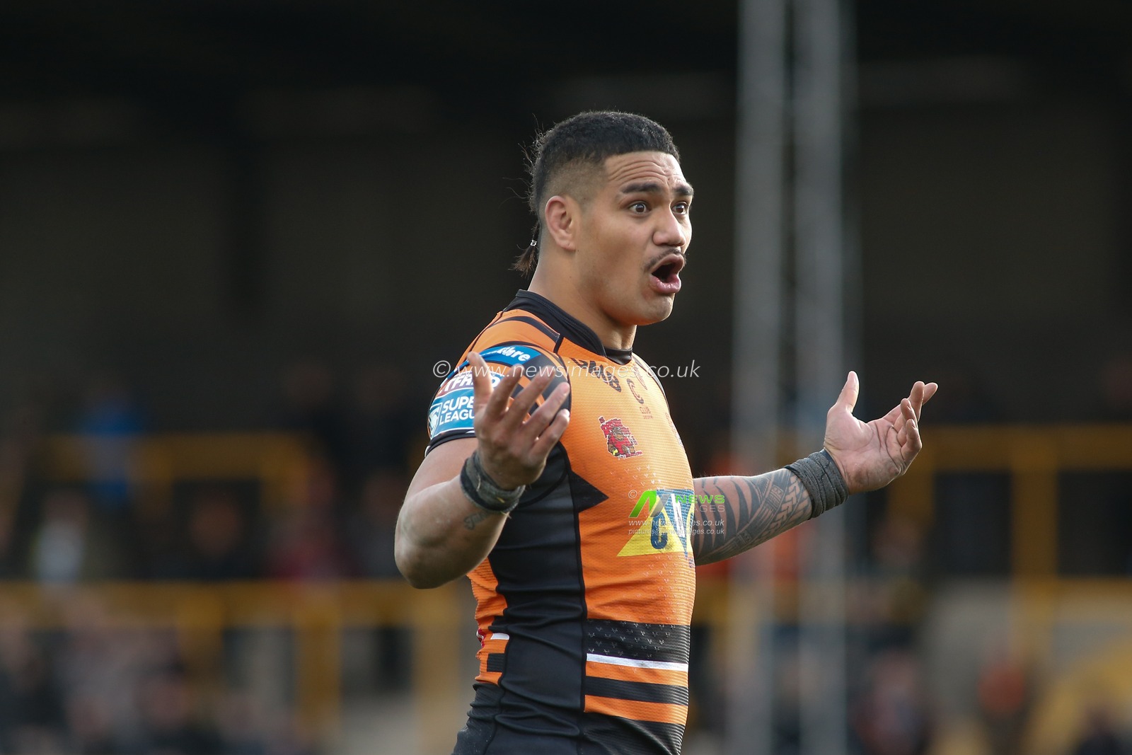 15th March 2020, The Mend-A-Hose Jungle, Castleford, England; Betfred Super League, Castleford Tigers v Saint Helens : Peter Mataâ€™utia of Castleford Tigers.