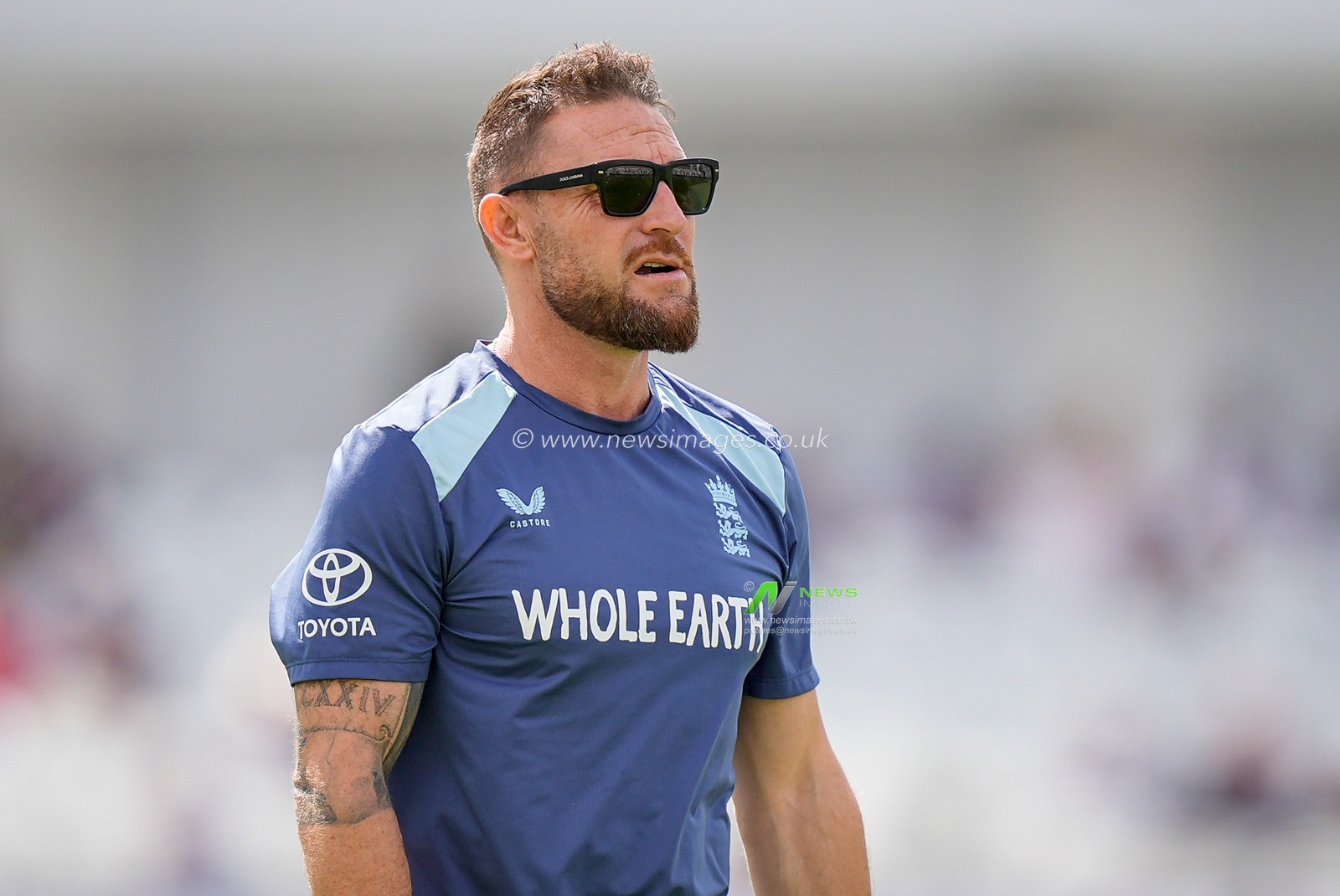 Brendon McCullum head coach of England in the pre-game warm up session during the 3rd Rothesay Test Match Day 4 match England vs New Zealand at Trent Bridge, Nottingham, United Kingdom on 28 June 2026

(Photo by Maynard Manyowa/News Images)