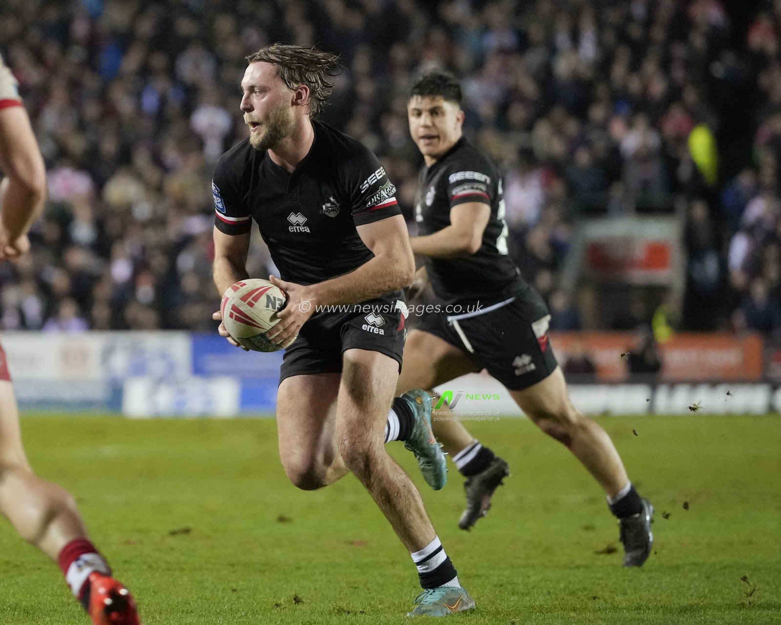 James Meadows of London Broncos runs with the ball during the Betfred Super League Round 1 match St Helens vs London Broncos at Totally Wicked Stadium, St Helens, United Kingdom, 16th February 2024

(Photo by Steve Flynn/News Images)