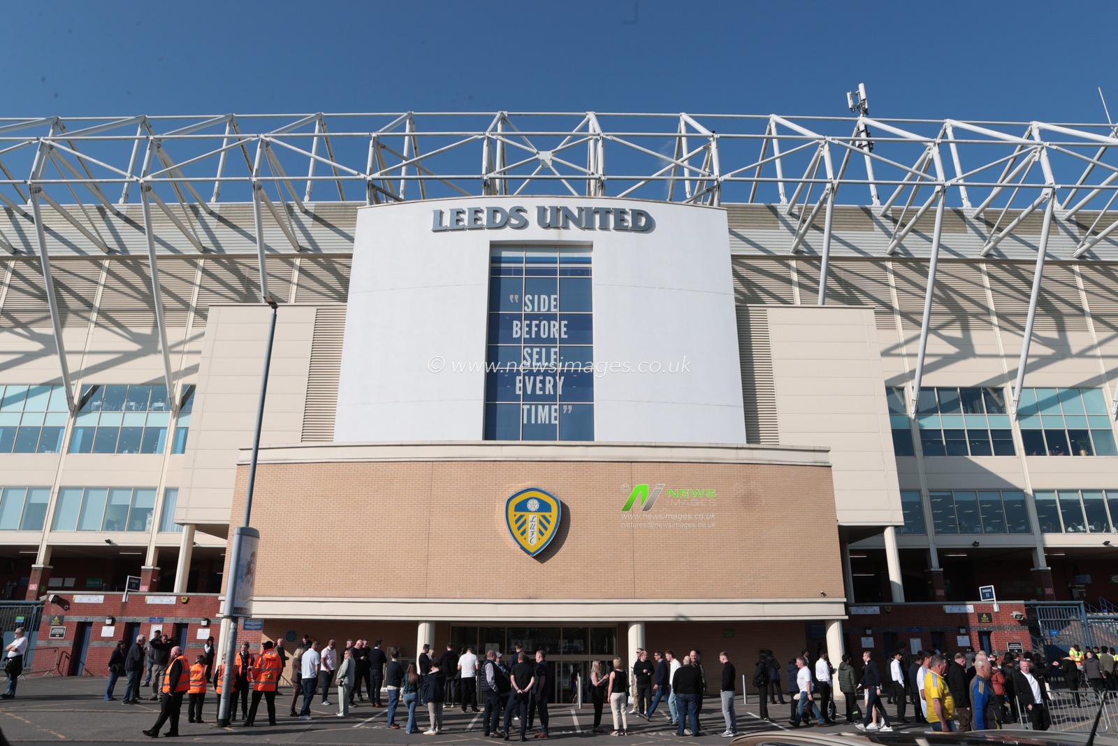 A general view of Elland Road ahead of the Sky Bet Championship match Leeds United vs Preston North End at Elland Road, Leeds, United Kingdom, 12th April 2025

(Photo by Richard Bierton/News Images)