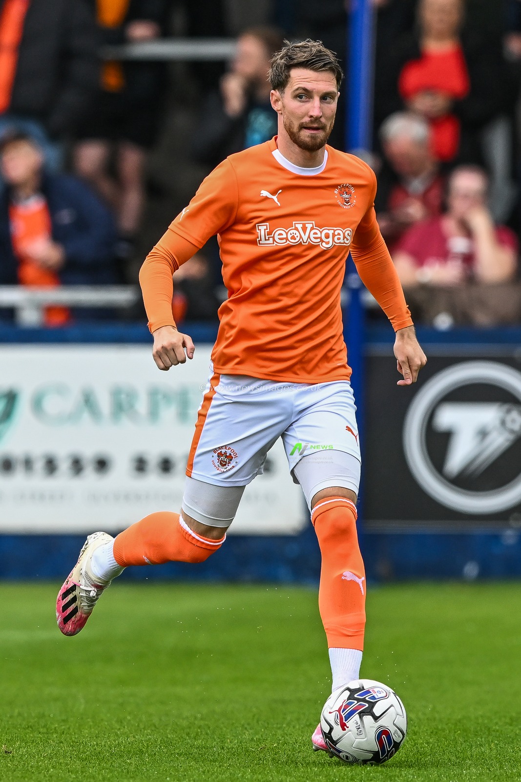 James Husband #3 of Blackpool in action during the game during the Pre-season friendly match Barrow vs Blackpool at SO Legal Stadium, Barrow-in-Furness, United Kingdom, 22nd July 2023

(Photo by Craig Thomas/News Images)