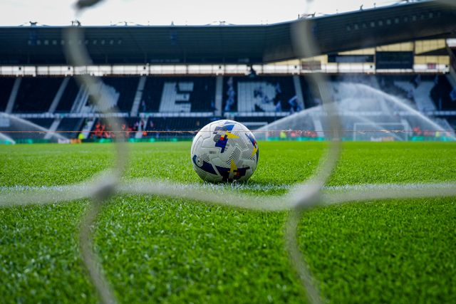 A general view of the pitch, stands and derby engraved on the seats during the Sky Bet Championship match Derby County vs Sheffield United at Pride Park Stadium, Derby, United Kingdom on 02 May 2026

(Photo by Maynard Manyowa/News Images)