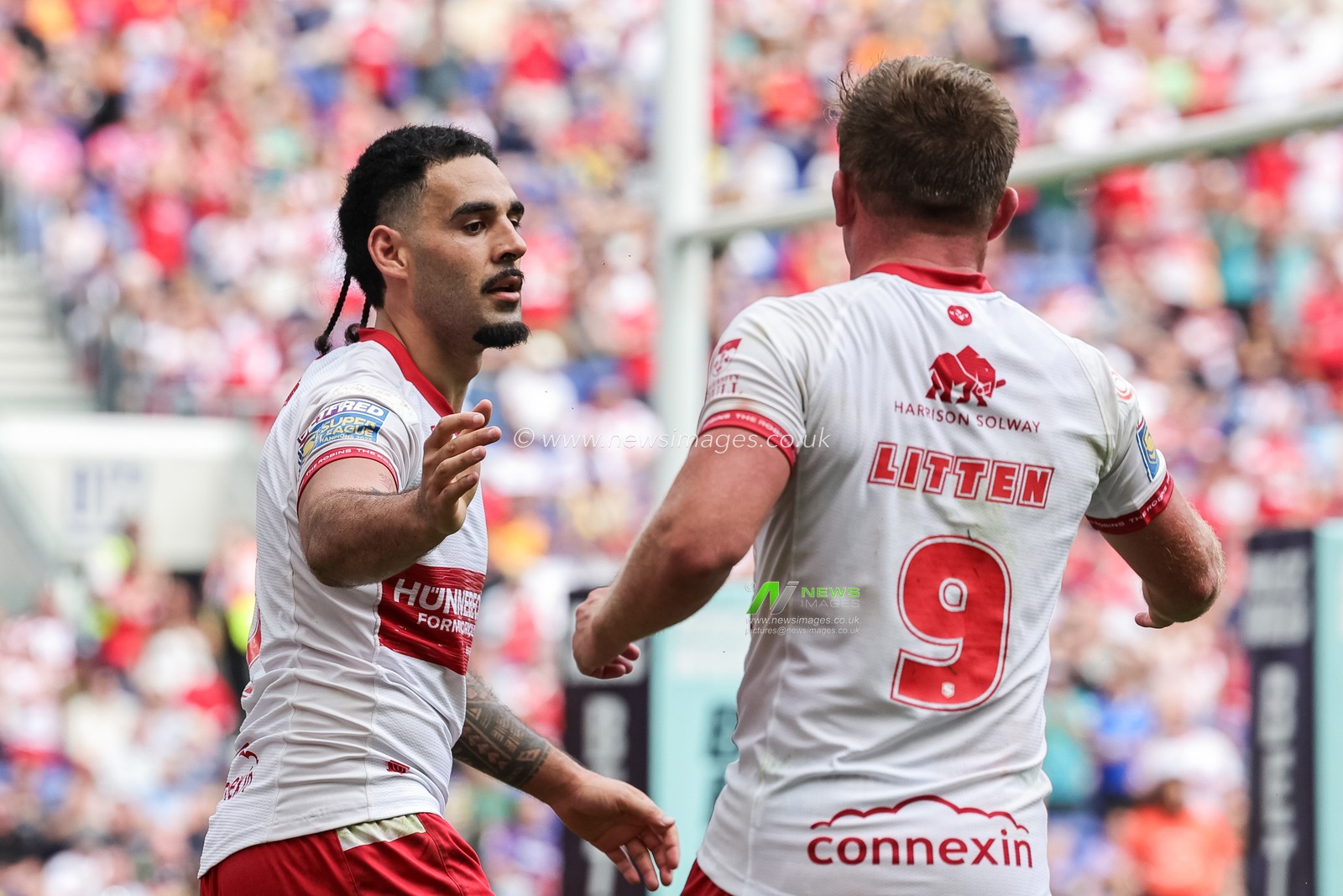Tyrone May of Hull KR celebrates his try during the Betfred Super League Magic Weekend match Hull KR vs Hull FC at Hill Dickinson Stadium, Liverpool, United Kingdom on 04 July 2026

(Photo by Mark Cosgrove/News Images)
