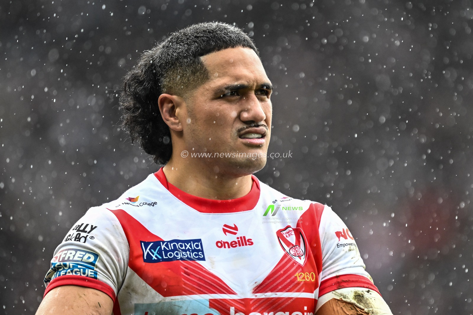 Sione Mataâ€™utia of St. Helens during the Betfred Super League Round 6 match St Helens vs Wigan Warriors at Totally Wicked Stadium, St Helens, United Kingdom, 29th March 2024

(Photo by Craig Thomas/News Images)