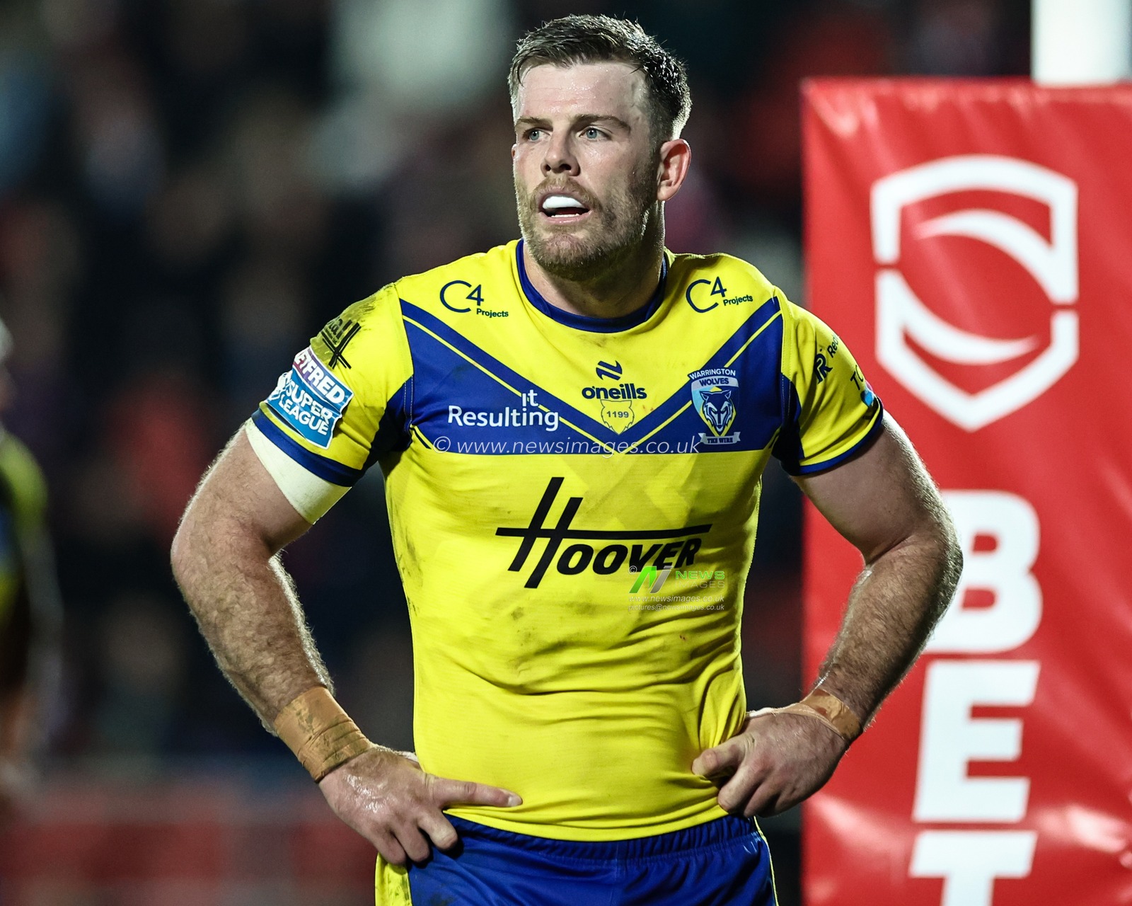 Lachlan Fitzgibbon of Warrington Wolves during the Betfred Super League Round 5 match St Helens vs Warrington Wolves at Totally Wicked Stadium, St Helens, United Kingdom, 21st March 2025

(Photo by Mark Cosgrove/News Images)