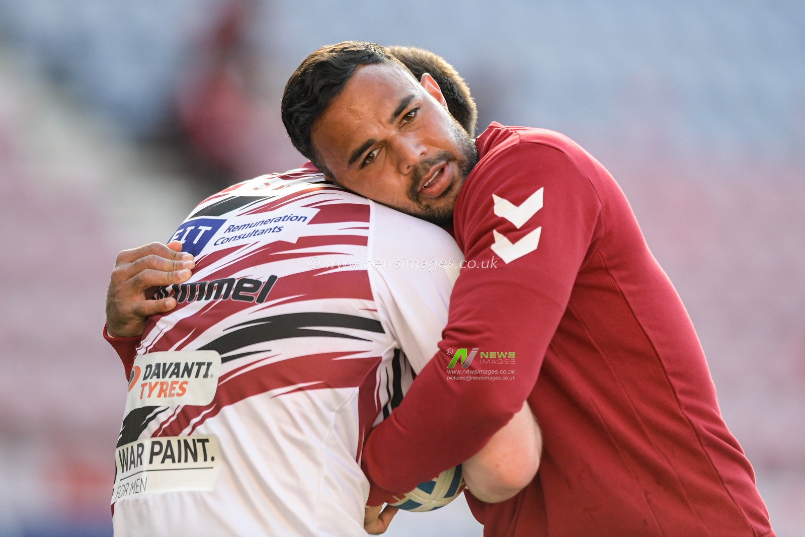 Bevan French (1) of Wigan Warriors during the pre-game warm up