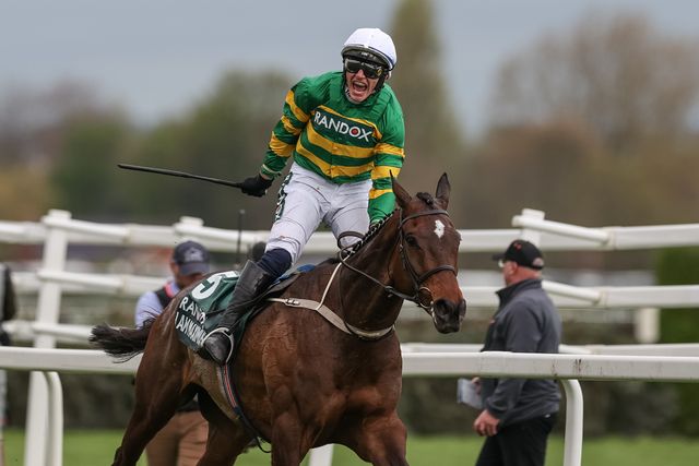 Paul Townend wins the 16:00 Randox Grand National Handicap Chase on I Am Maximus during the Randox Grand National Day 2024 at Aintree Racecourse, Liverpool, United Kingdom, 13th April 2024

(Photo by Mark Cosgrove/News Images)