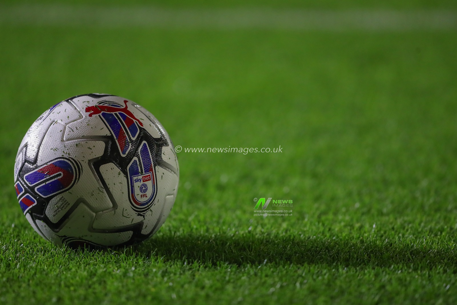 The Sky Bet EFL match ball is seen during the pre-game warm up ahead of the Sky Bet Championship match Birmingham City vs Hull City at St Andrews, Birmingham, United Kingdom, 25th October 2023

(Photo by Gareth Evans/News Images)