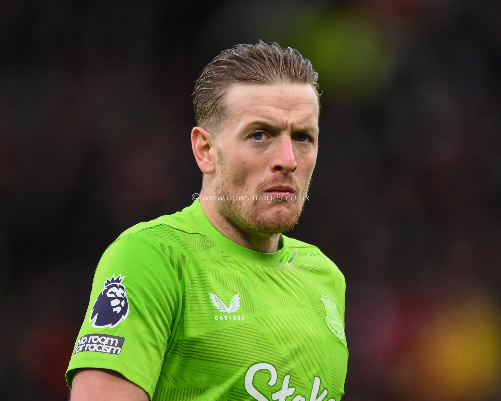 Jordan Pickford of Everton during the Premier League match Manchester United vs Everton at Old Trafford, Manchester, United Kingdom, 1st December 2024

(Photo by Craig Thomas/News Images)
