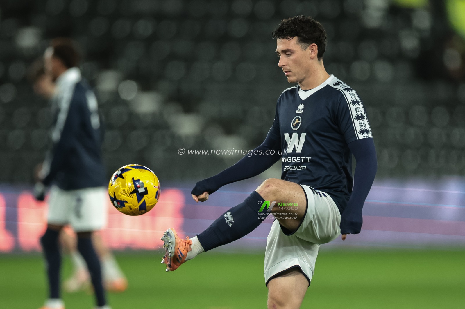 Danny McNamara of Millwall in the pregame warmup session during the Sky Bet Championship match Derby County vs Millwall at Pride Park Stadium, Derby, United Kingdom, 10th December 2025

(Photo by Mark Cosgrove/News Images)

*** GER AUT SUI OUT ***