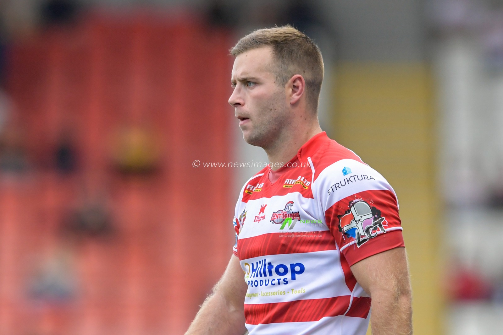 Iain Thornley (3) of Leigh Centurions in action during the game