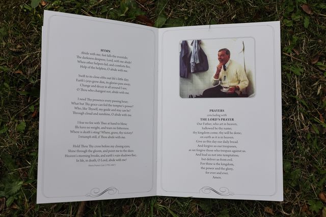 Pages form Harold Dennis “Dickie” Bird OBE order of service booklet during the Funeral of Harold Dennis “Dickie” Bird OBE at St Mary's Church, Barnsley, United Kingdom, 19th October 2025

(Photo by Mark Cosgrove/News Images)