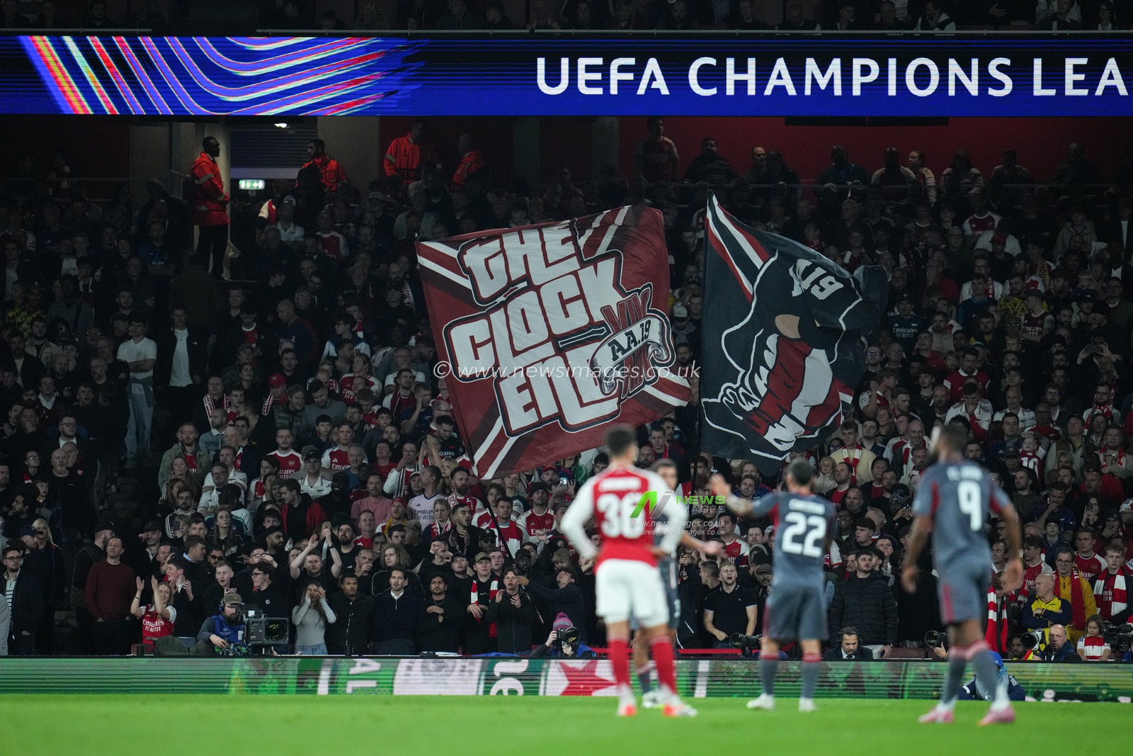 Arsenal’s famous clock end during the UEFA Champions League match Arsenal vs Olympiakos FC at Emirates Stadium, London, United Kingdom, 1st October 2025

(Photo by Harvey Murphy/News Images)