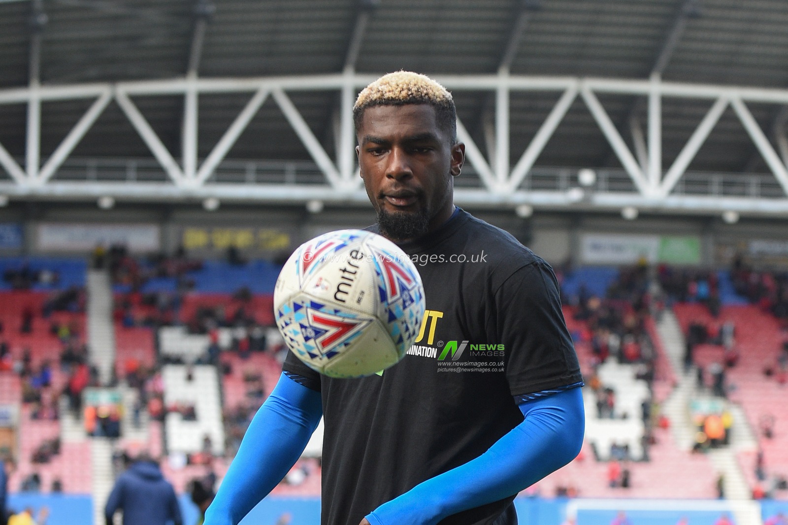 20th October 2019, DW Stadium, Wigan, England; Sky Bet Championship, Wigan Athletic v Nottingham Forest : Cedric Kipre (21) of Wigan Athletic during the pre match warm up.

Credit: Richard Long/News Images