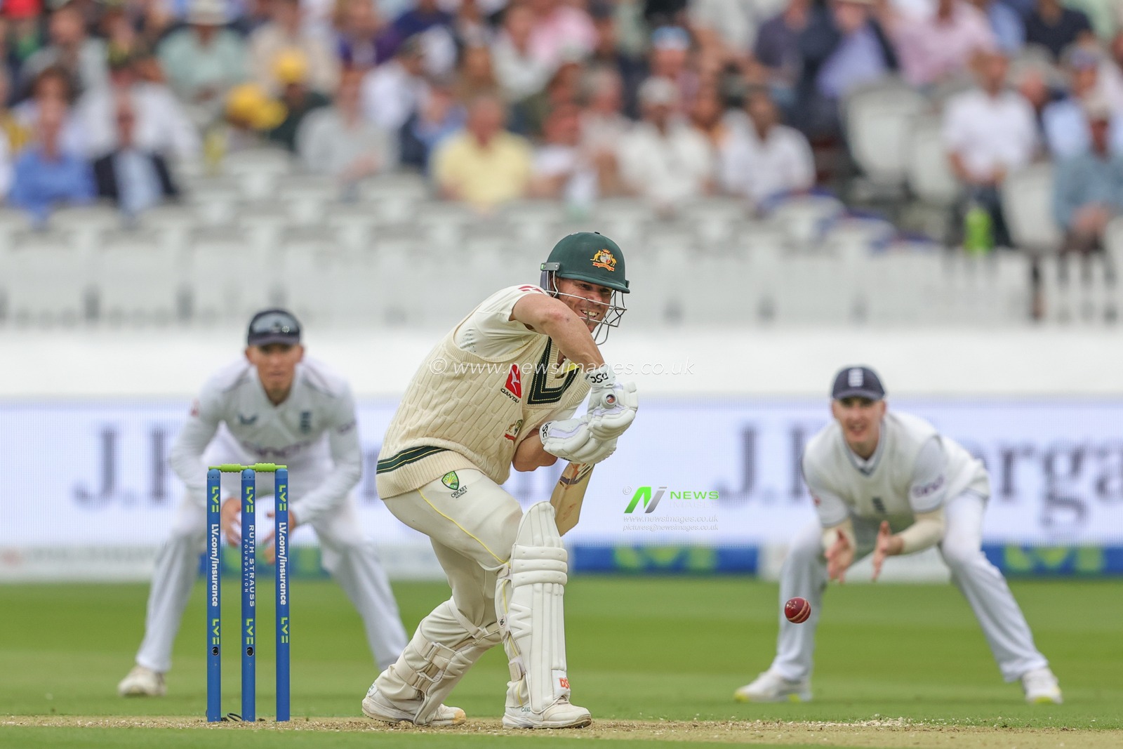 David Warner of Australia hits a four during the LV= Insurance Ashes Test Series Second Test Day 1 England v Australia at Lords, London, United Kingdom, 28th June 2023

(Photo by Mark Cosgrove/News Images)