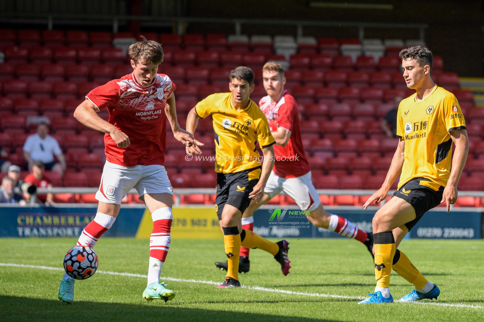 Christopher Long #9 of Crewe Alexandra scores a goal to make it 1-0