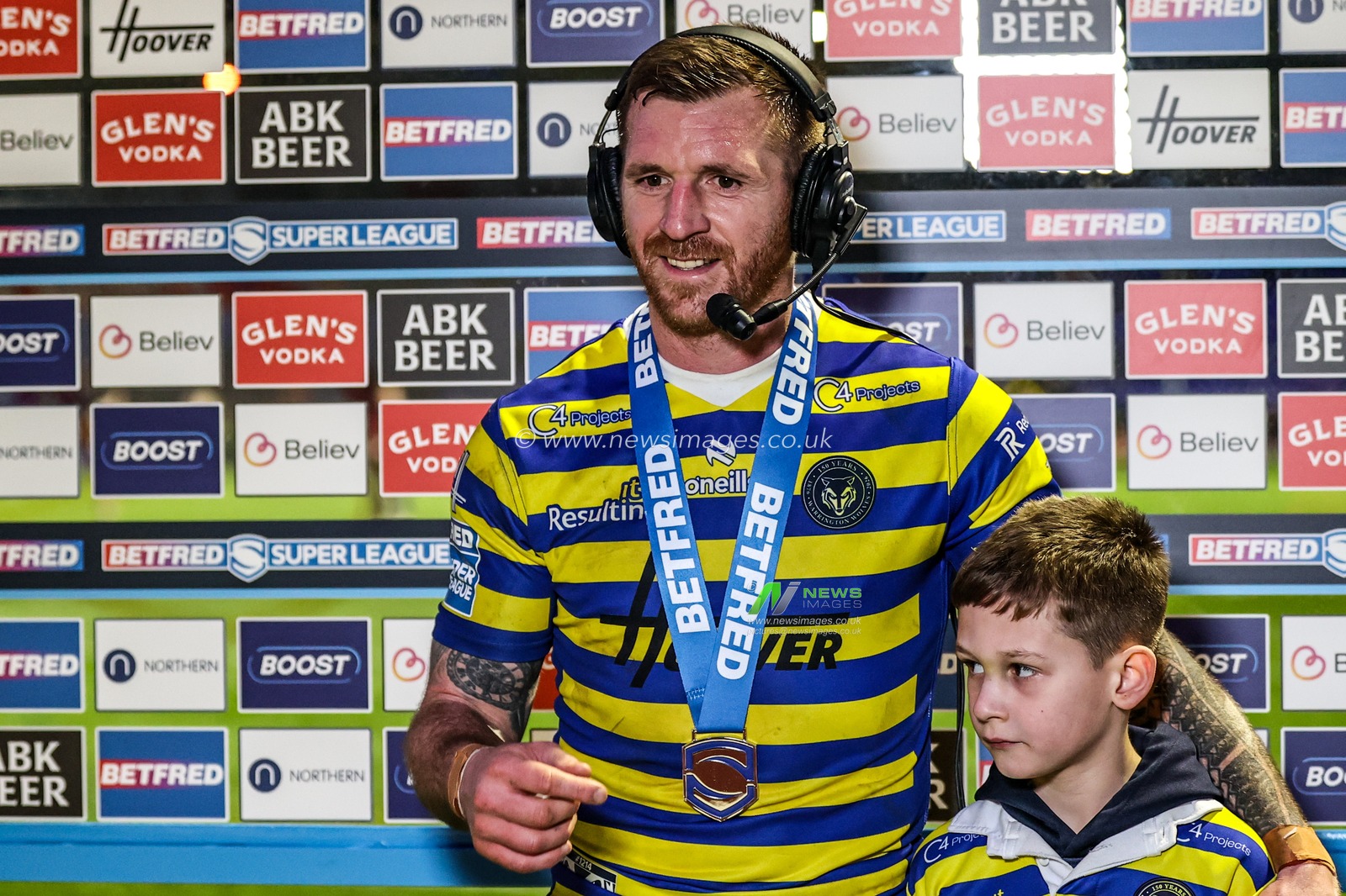 Player of the match Marc Sneyd of Warrington Wolves during the Betfred Super League Round 3 match Warrington Wolves vs Wakefield Trinity at The Halliwell Jones Stadium, Warrington, United Kingdom on 28 February 2026

(Photo by Alfie Cosgrove/News Images)