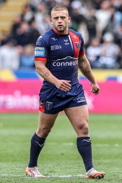 Mikey Lewis of Hull KR during the Betfred Super League Round 8 match Hull FC vs Hull KR at MKM Stadium, Hull, United Kingdom, 18th April 2025

(Photo by Alfie Cosgrove/News Images)