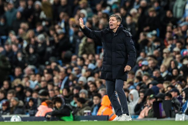 Oliver Glasner manager of Crystal Palace gives his team instructions during the Premier League match Manchester City vs Crystal Palace at Etihad Stadium, Manchester, United Kingdom on 13 May 2026

(Photo by Mark Cosgrove/News Images)