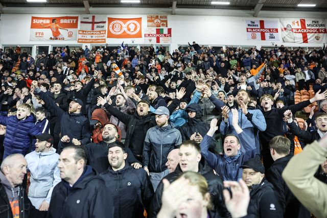 Blackpool fans reactions during the Sky Bet League 1 match Blackpool vs Reading at Bloomfield Road, Blackpool, United Kingdom, 1st April 2025

(Photo by Mark Cosgrove/News Images)