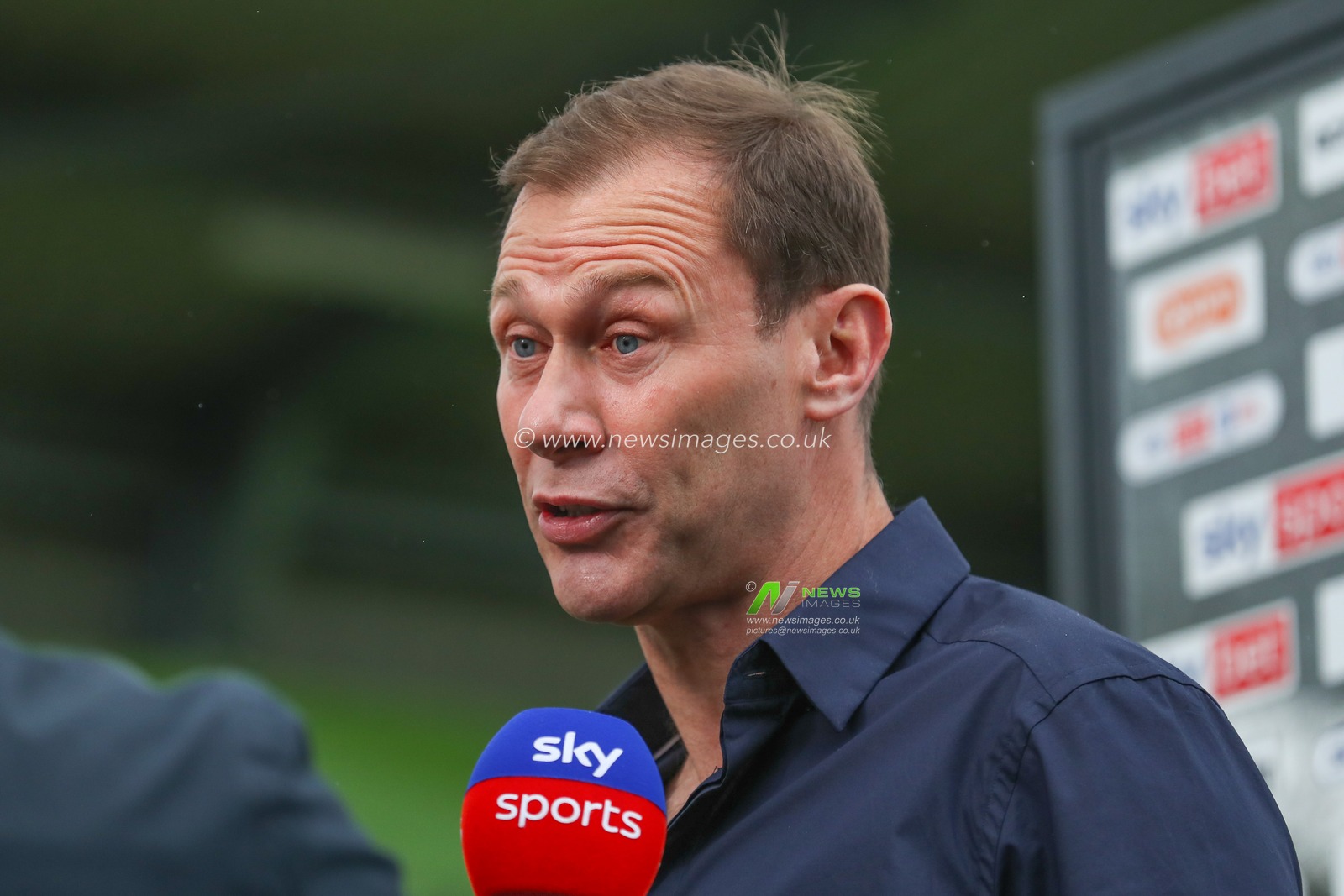 Duncan Ferguson manager of Forest Green Rovers gives an interview to Sky Sports ahead of the Sky Bet League 1 match Forest Green Rovers vs Sheffield Wednesday at The New Lawn, Nailsworth, United Kingdom, 26th March 2023

(Photo by Gareth Evans/News Images)