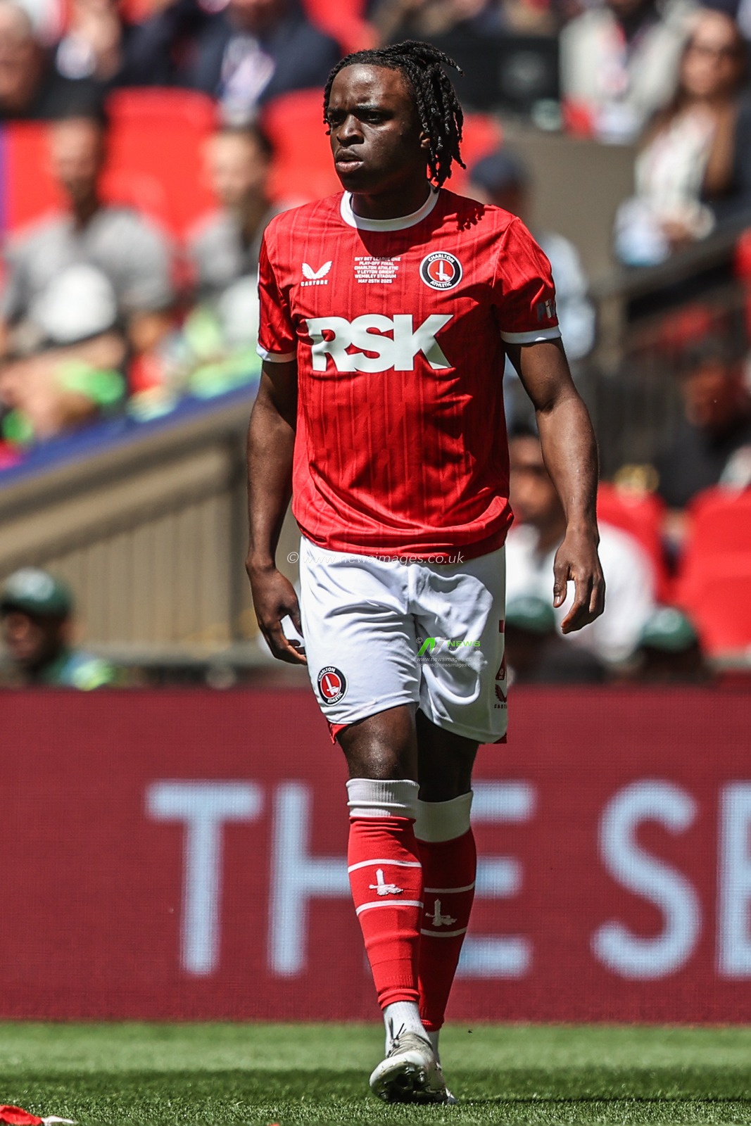 Tyreece Campbell of Charlton Athletic during the Sky Bet League 1 Playoff Final match Charlton Athletic vs Leyton Orient at Wembley Stadium, London, United Kingdom, 25th May 2025

(Photo by Alfie Cosgrove/News Images)