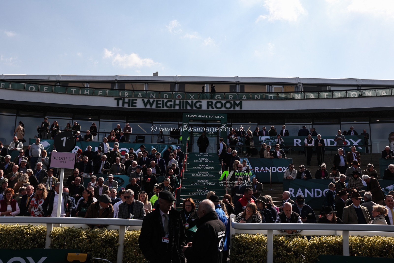 The Weighing Room during the Randox Grand National 2025 Day 1 Opening Day at Aintree Racecourse, Liverpool, United Kingdom, 3rd April 2025

(Photo by Mark Cosgrove/News Images)