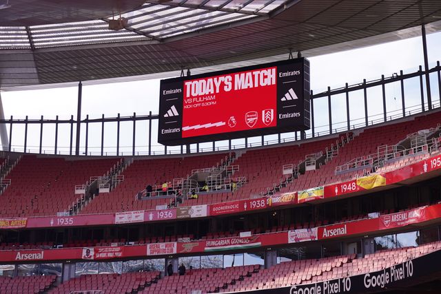 View of scoreboard at emirates stadium ahead of the Premier League match Arsenal vs Fulham at Emirates, London, United Kingdom on 02 May 2026

(Photo by Harvey Murphy/News Images)