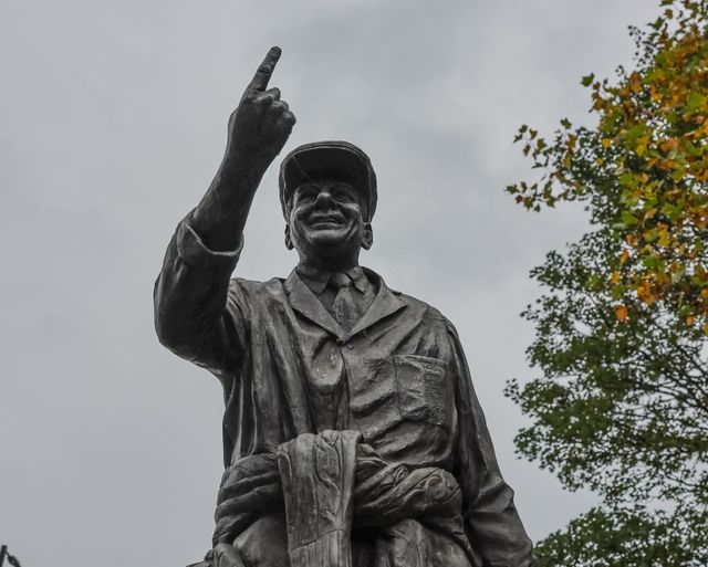 The Harold Dennis “Dickie” Bird OBE Statue during the Funeral of Harold Dennis “Dickie” Bird OBE at St Mary's Church, Barnsley, United Kingdom, 19th October 2025

(Photo by Mark Cosgrove/News Images)