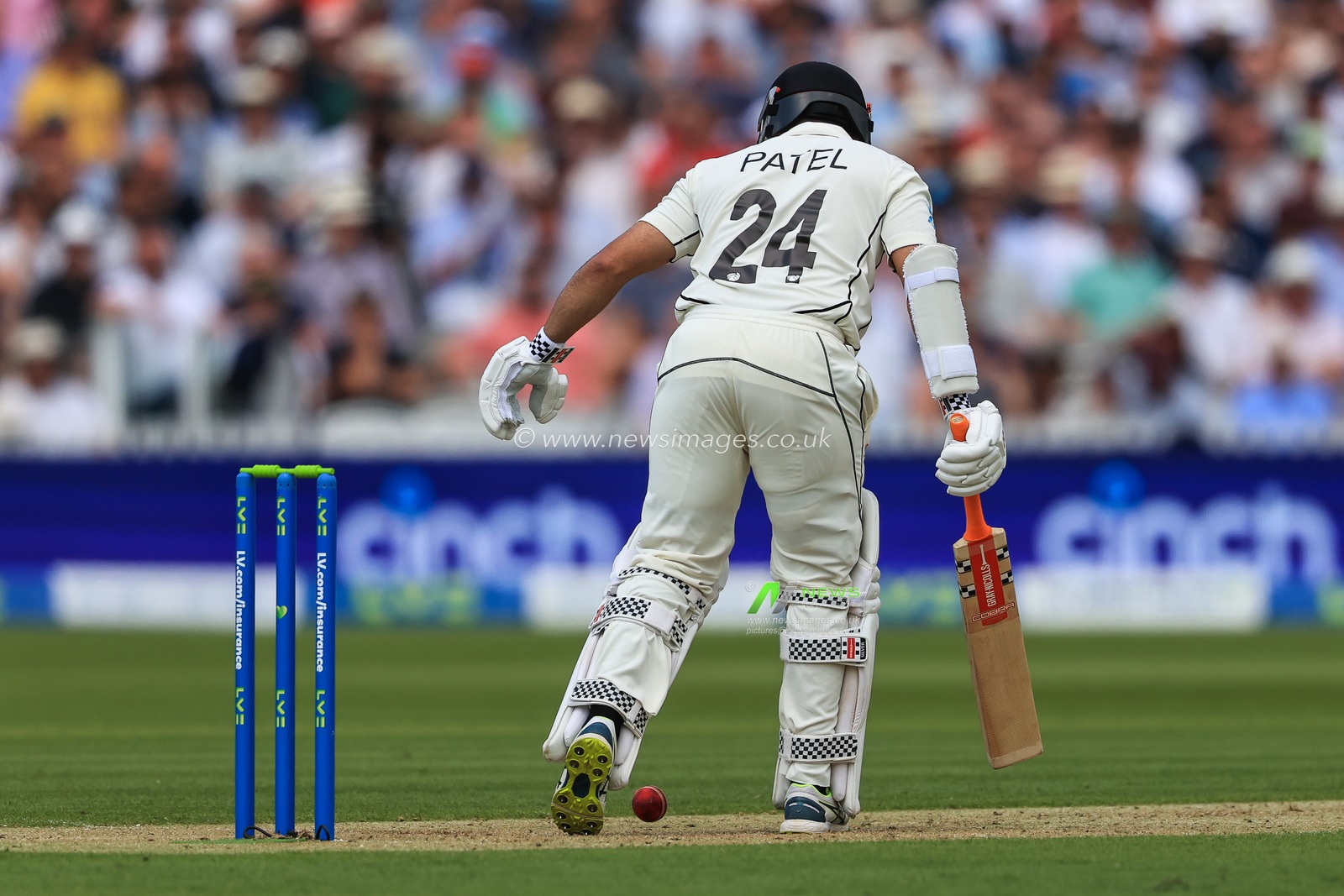 Ajaz Patel of New Zealand bowled LBW by Matthew Potts of England