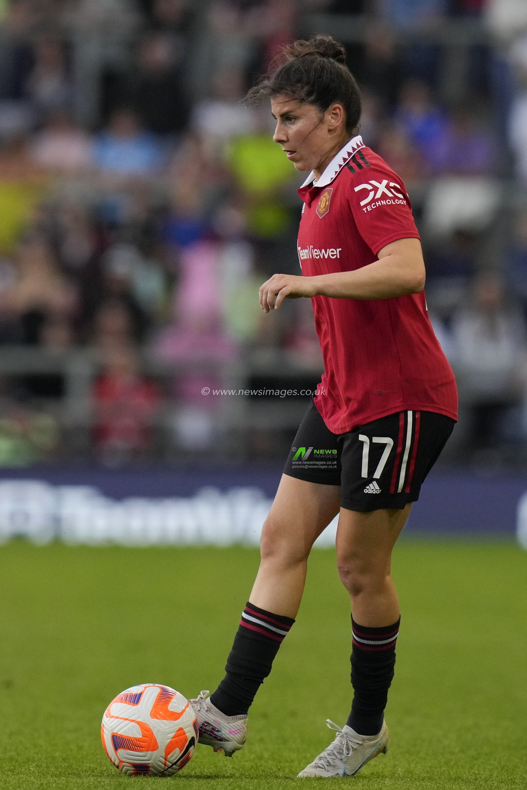 Lucia Garcia #17 of Manchester United during the The FA Women's Super League match Manchester United Women vs Manchester City Women at Leigh Sports Village, Leigh, United Kingdom, 21st May 2023

(Photo by Steve Flynn/News Images)
