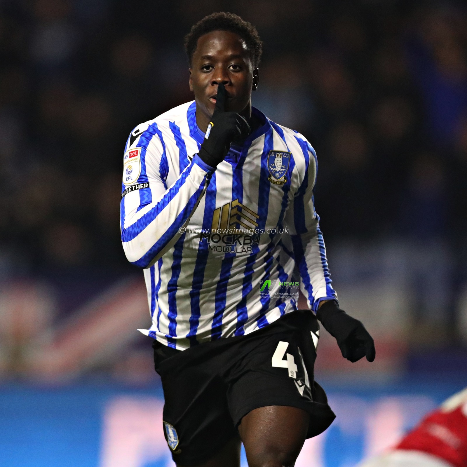 Djeidi Gassama of Sheffield Wednesday celebrates his goal during the Sky Bet Championship match Sheffield Wednesday vs Bristol City at Hillsborough, Sheffield, United Kingdom, 22nd January 2025

(Photo by Sam Eaden/News Images)