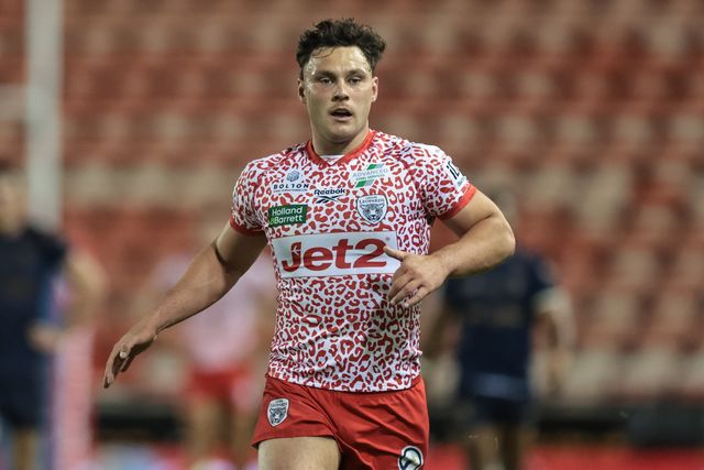 Lachlan Lam of Leigh Leopards during the Betfred Super League Round 23 match Leigh Leopards vs Salford Red Devils at Leigh Sports Village, Leigh, United Kingdom, 22nd August 2025

(Photo by Mark Cosgrove/News Images)