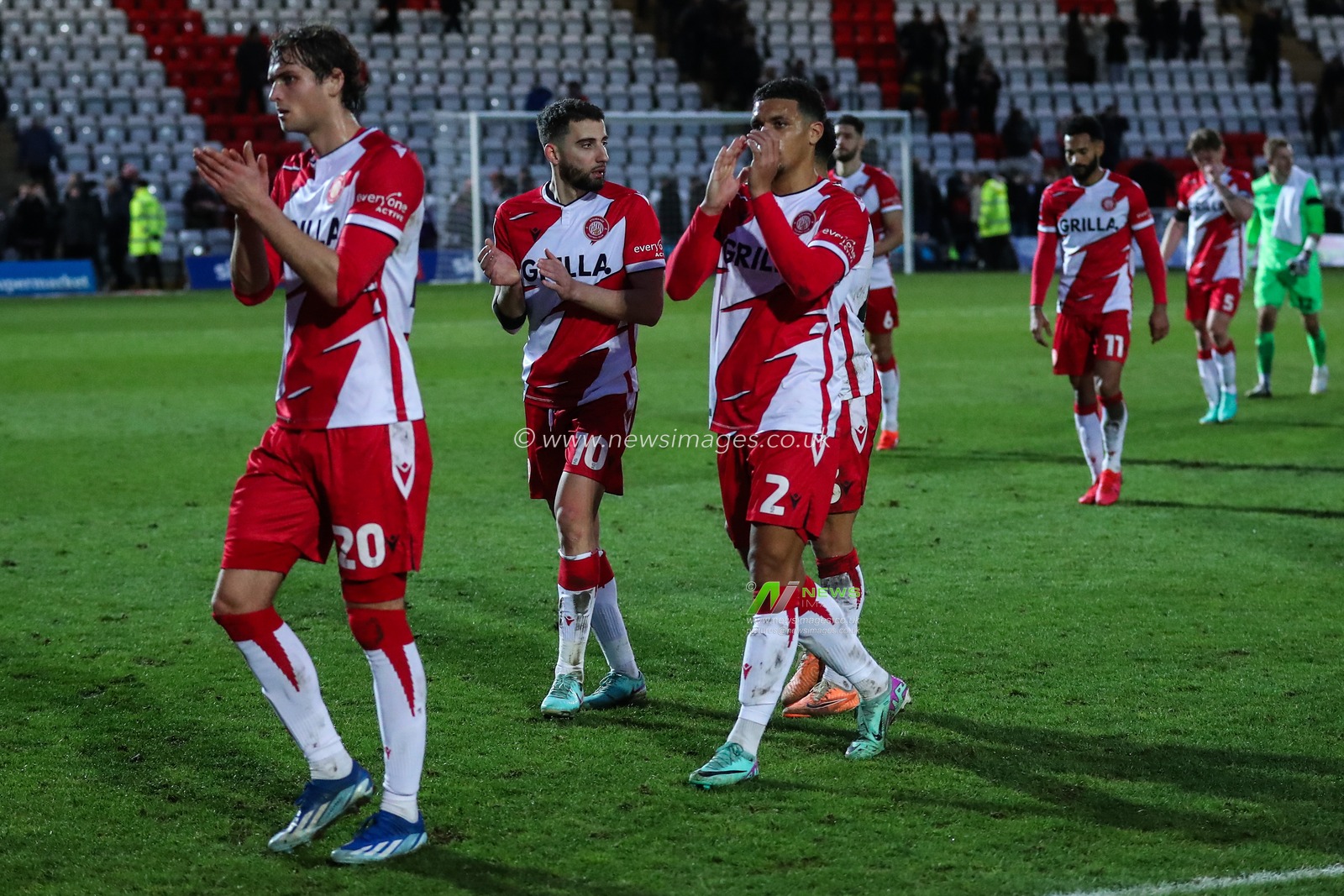 Luther Wildin of Stevenage applauds the home fans after  the Sky Bet League 1 match Stevenage vs Blackpool at Lamex Stadium, Stevenage, United Kingdom, 3rd February 2024

(Photo by Gareth Evans/News Images)