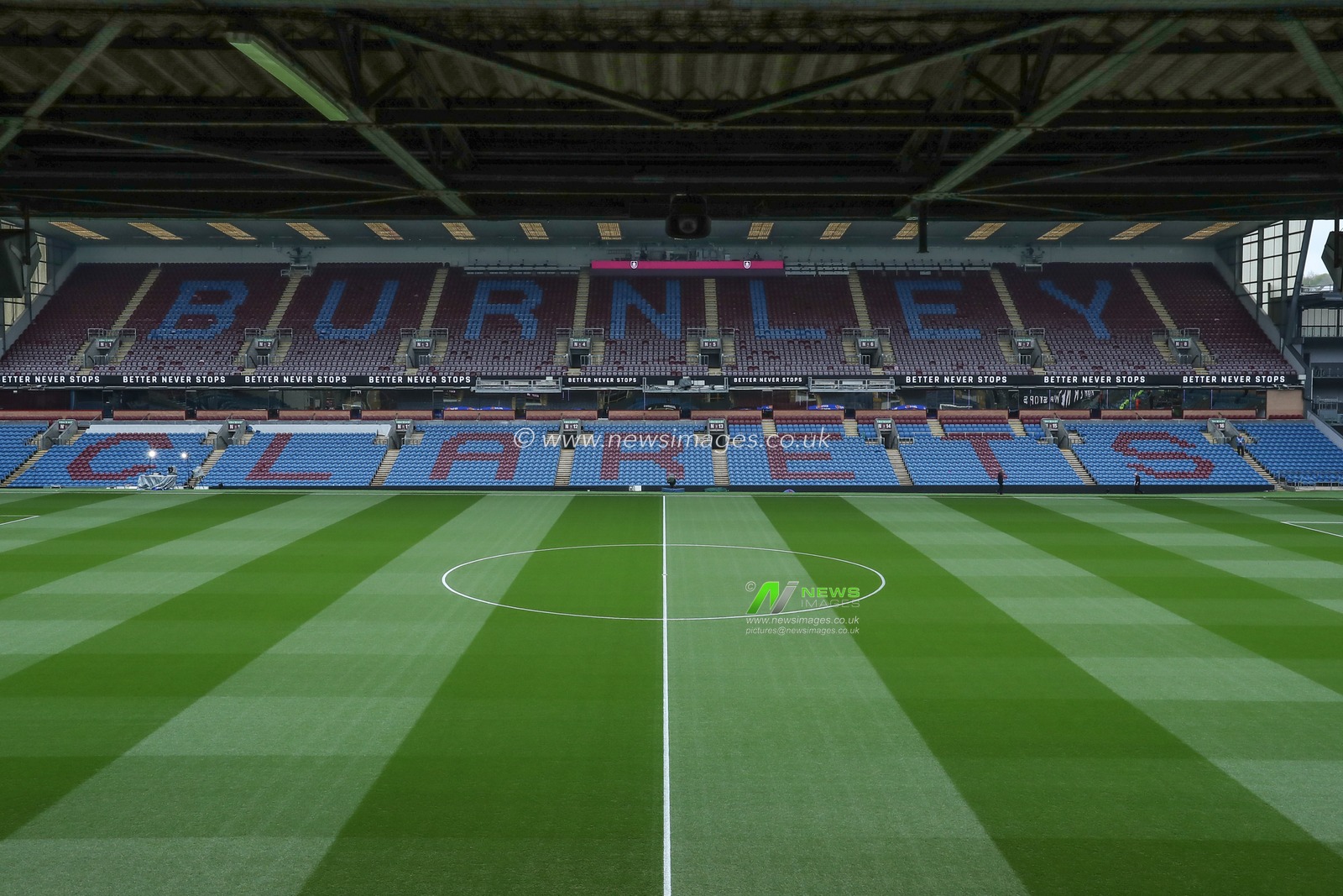 A general view of Turf Moor ahead of the Sky Bet Championship match Burnley vs Sheffield United at Turf Moor, Burnley, United Kingdom, 21st April 2025

(Photo by Jorge Horsted/News Images)