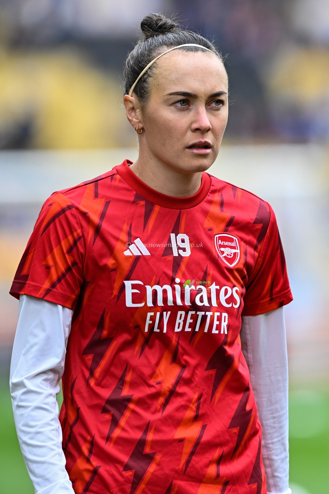 Caitlin Foord of Arsenal Women during the pre-game warm up ahead of the FA Women's League Cup Final match Arsenal Women vs Chelsea FC Women at Molineux, Wolverhampton, United Kingdom, 31st March 2024

(Photo by Cody Froggatt/News Images)