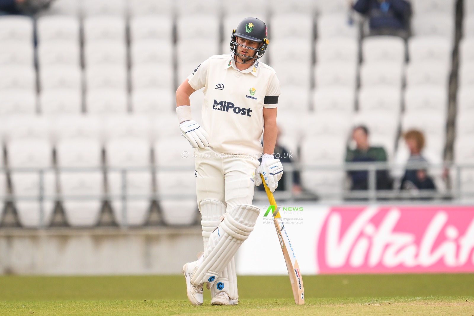 Billy Root of Glamorgan rests on his bat during the Vitality County Championship Division 2 match Yorkshire vs Glamorgan at Headingley Cricket Ground, Leeds, United Kingdom, 3rd May 2024

(Photo by Craig Thomas/News Images)