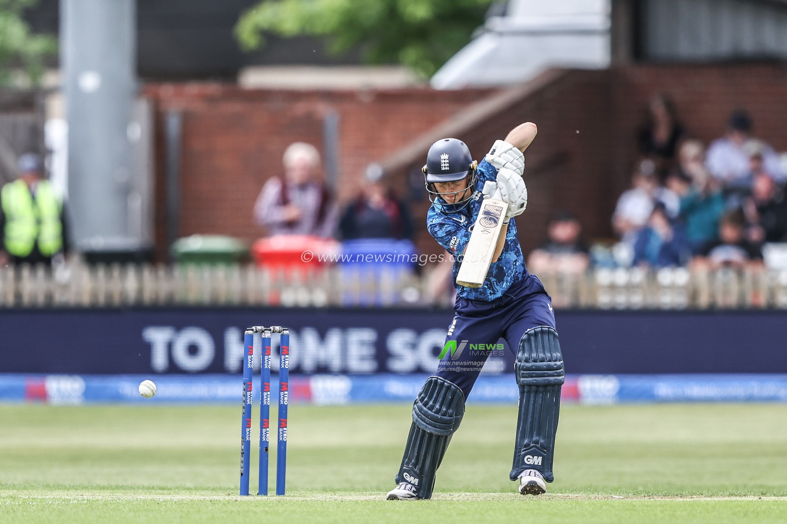 Amy Jones of England hits the ball for one run during the Metro Bank One Day International match England Women vs West Indies Women at Derbyshire County Cricket Club, Derby, United Kingdom, 30th May 2025

(Photo by Alfie Cosgrove/News Images)