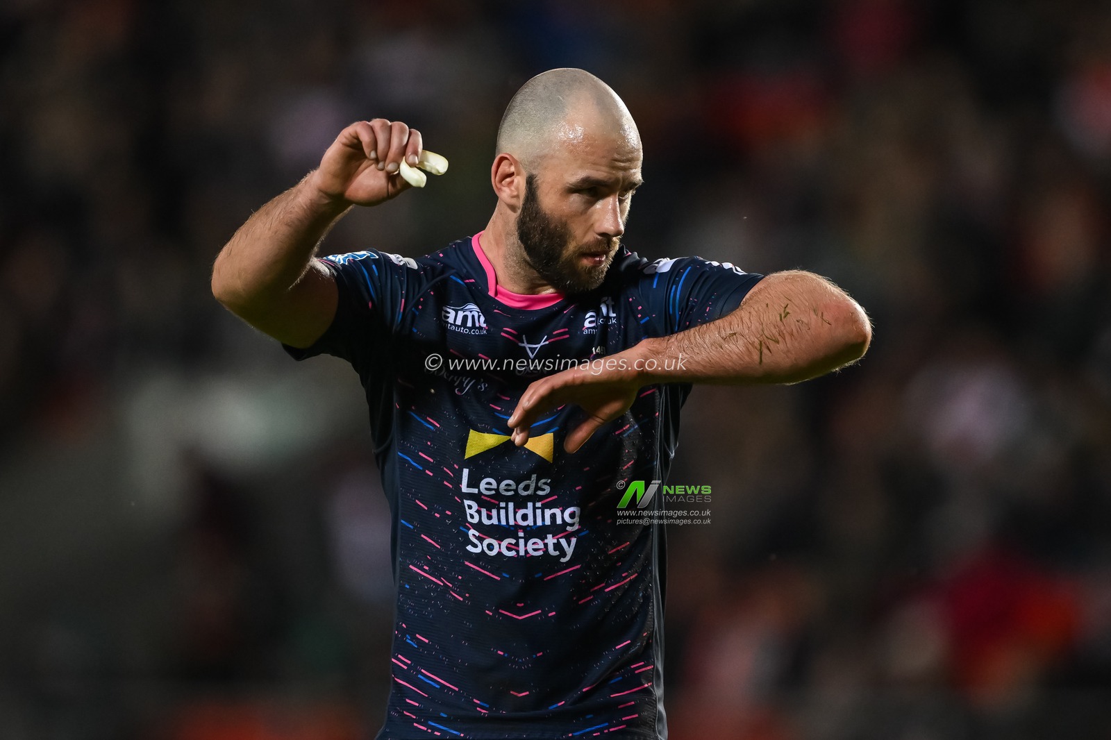Matt Frawley of Leeds Rhinos during the Betfred Super League Round 12 match St Helens vs Leeds Rhinos at Totally Wicked Stadium, St Helens, United Kingdom, 24th May 2024

(Photo by Craig Thomas/News Images)