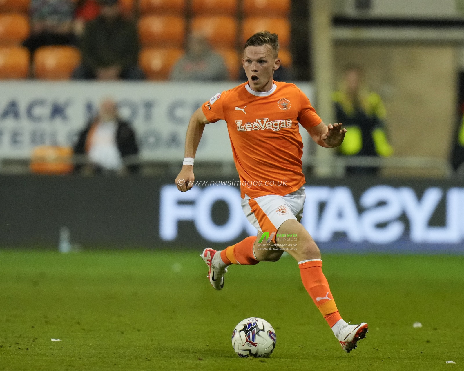 Andy Lyons #24 of Blackpool during the Sky Bet League 1 match Blackpool vs Port Vale at Bloomfield Road, Blackpool, United Kingdom, 15th August 2023

(Photo by Steve Flynn/News Images)
