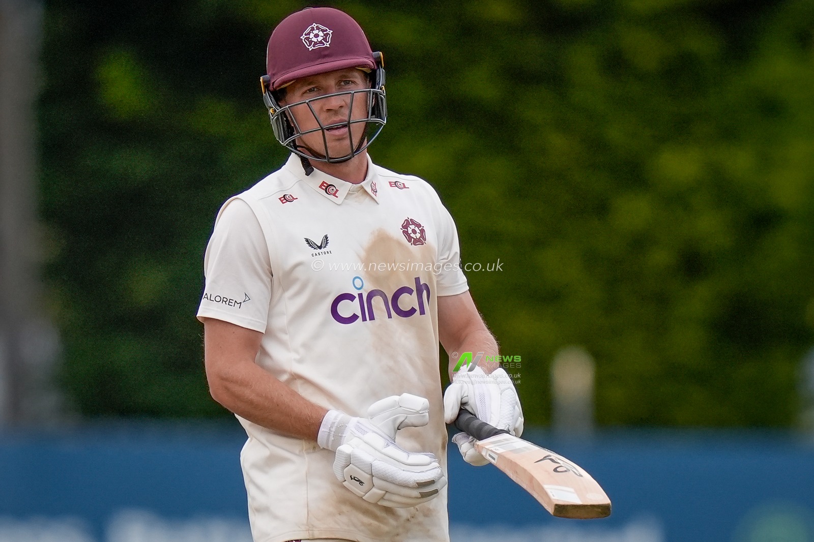 Nathan McSweeney of Northamptonshire celebrates reaching his 50 (half century) during the County Championship Division Two Derbyshire vs Northamptonshire day four match at The Central Co-Op County Ground, Derby, United Kingdom on 11 May 2026

(Photo by Maynard Manyowa/News Images)