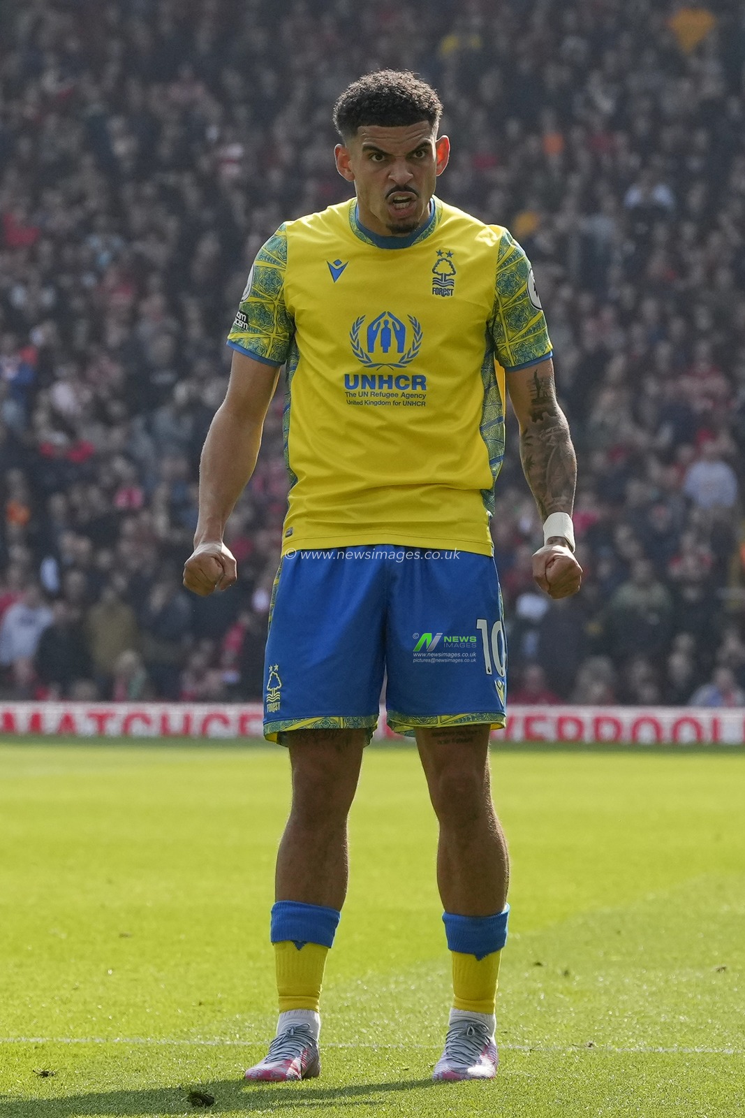 Morgan Gibbs-White #10 of Nottingham Forest during the Premier League match Liverpool vs Nottingham Forest at Anfield, Liverpool, United Kingdom, 22nd April 2023

(Photo by Steve Flynn/News Images)